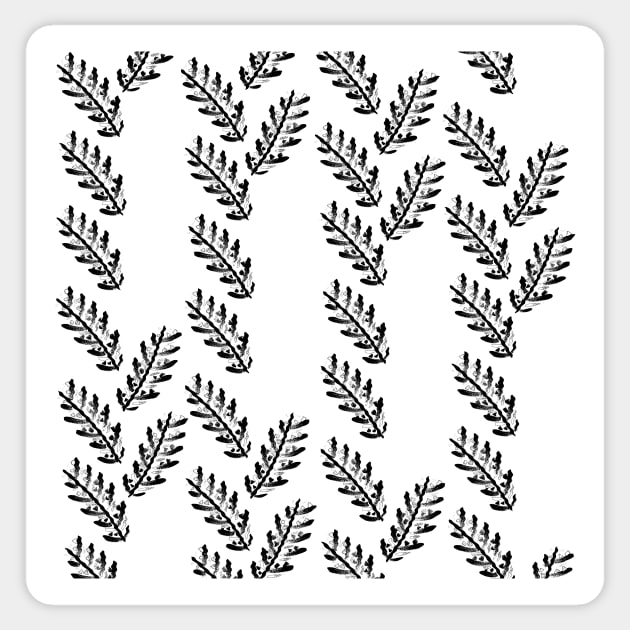 Black Twigs on Black Pattern Sticker by OneLook